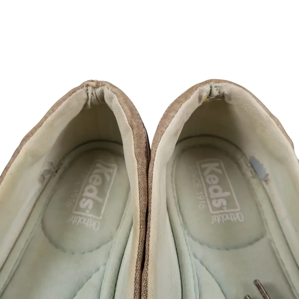 Keds Shoes Womens 7.5 Boat Sneaker Slip On Casual Comfort Two Eye Moc Toe Brown